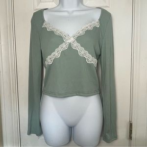 Minty Green Lace Shirt